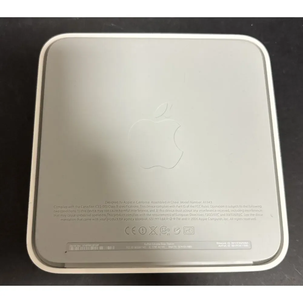 Apple A1143 White AirPort Extreme Base Station Wireless Router Tested Box Cables